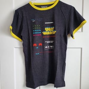 NWT Space Invaders Ringer Tee Women's Size Small